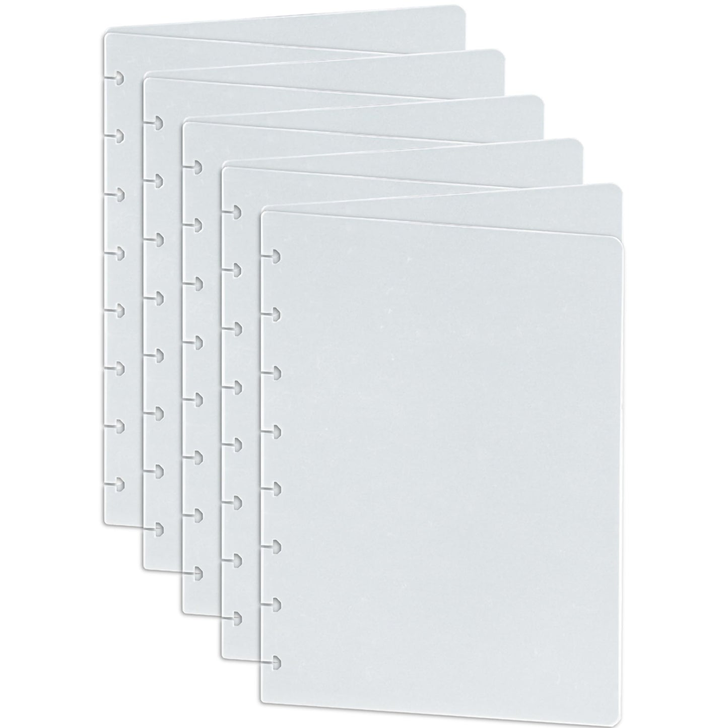 Classic Size Black Discbound Notebook Poly Covers, Compatible with Circa Midway & Classic Happy Planner (Set of 5)