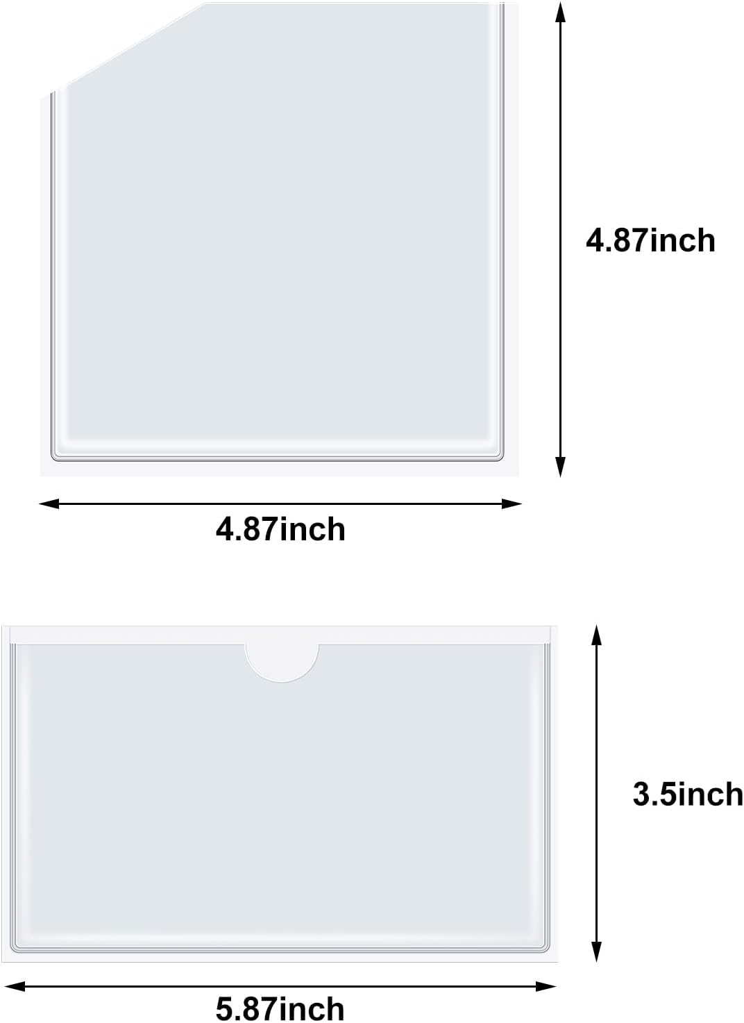 Junkin 20 Pcs Adhesive Pockets for Planners Index Card Pockets Planner Accessories Folder Self Sticky Clear Ideal Holder Top Open Add Storage Space to Notebooks Journal Office School Vinyl, 2 Styles