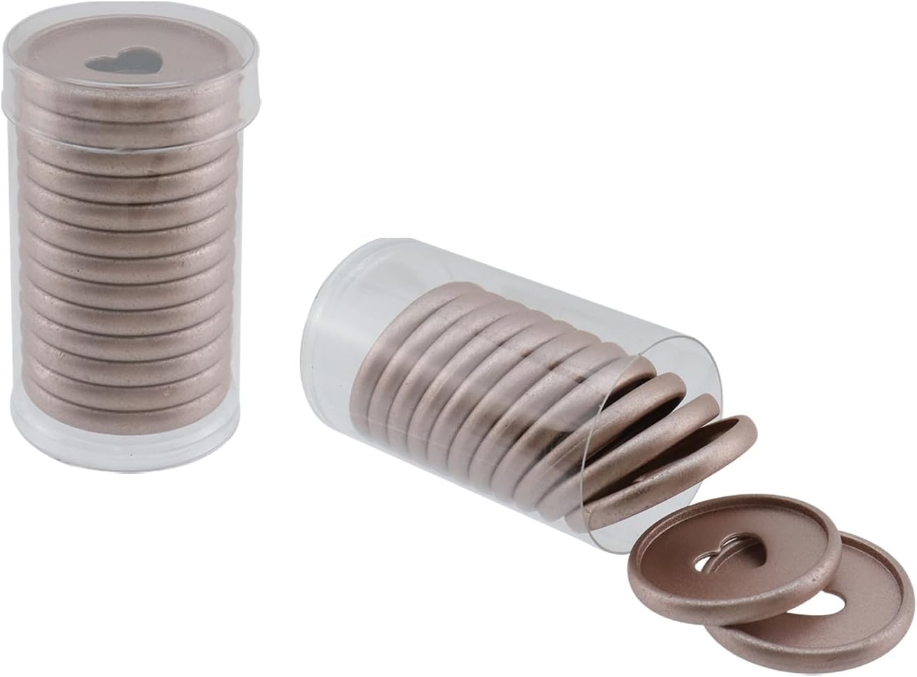 26PCS 1.38" Planner Discs Sanded Notebook Refill with Heart-Shaped Ring Binder Discbound Notebook Accessories, Rose Gold
