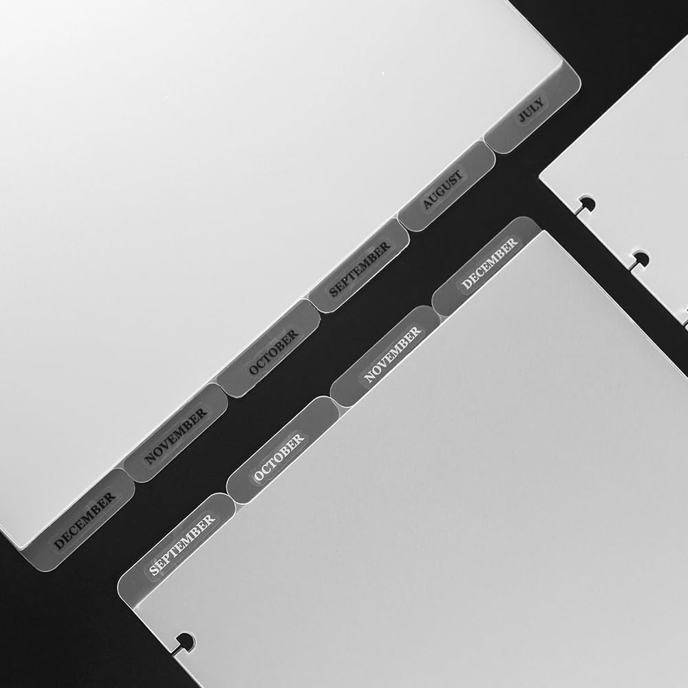 2 Set Discbound Divider 7x9.25'' Plastic 9 Disc Index Dividers Blank Side 6-Tab and Top 4-Tab Planner Inserts 10 Sheets Classic Size Frosted PP Discbound Notebook Dividers