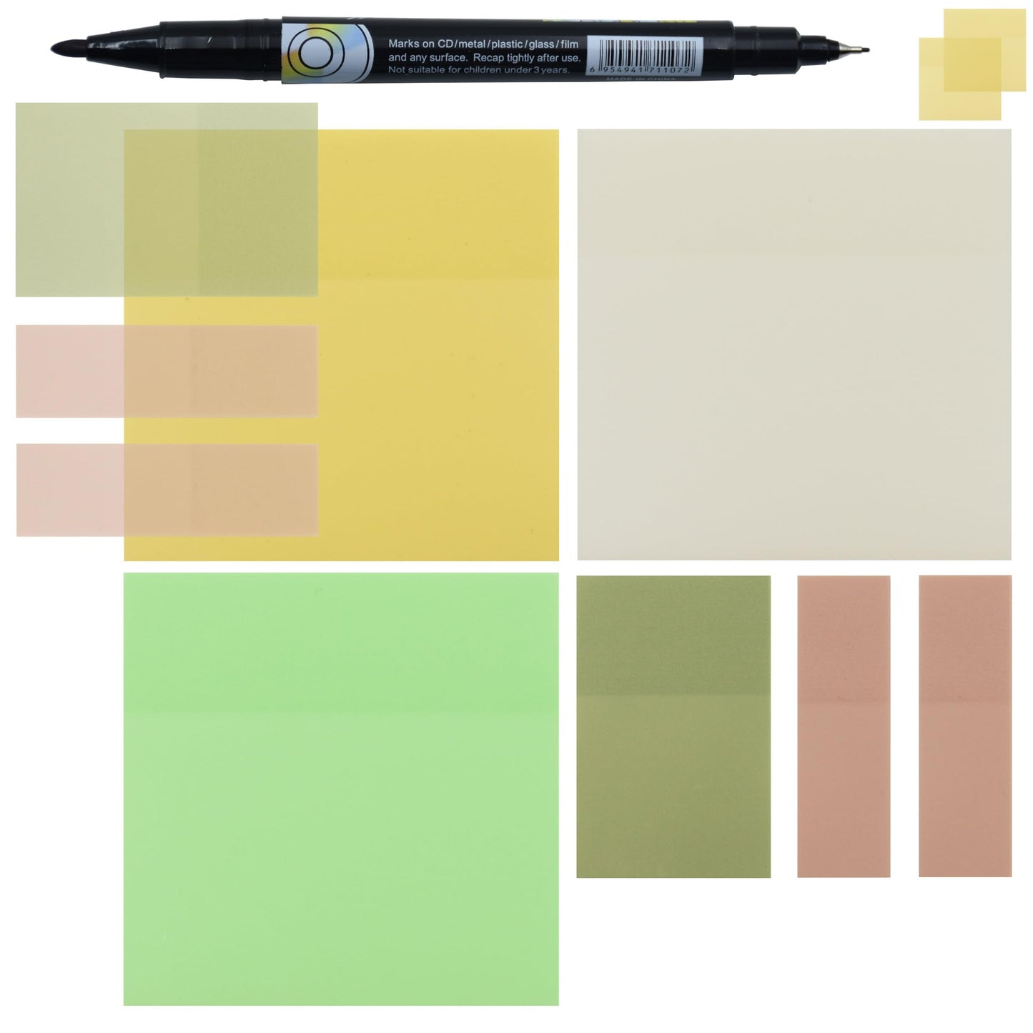 1600pcs Translucent Sticky Note Tabs, Morandi Page Markers for Annotating Books,Repositionable Book Flags Tabs Strip with Binders, Clear Sticky Notes,Page Tabs,Index Tabs