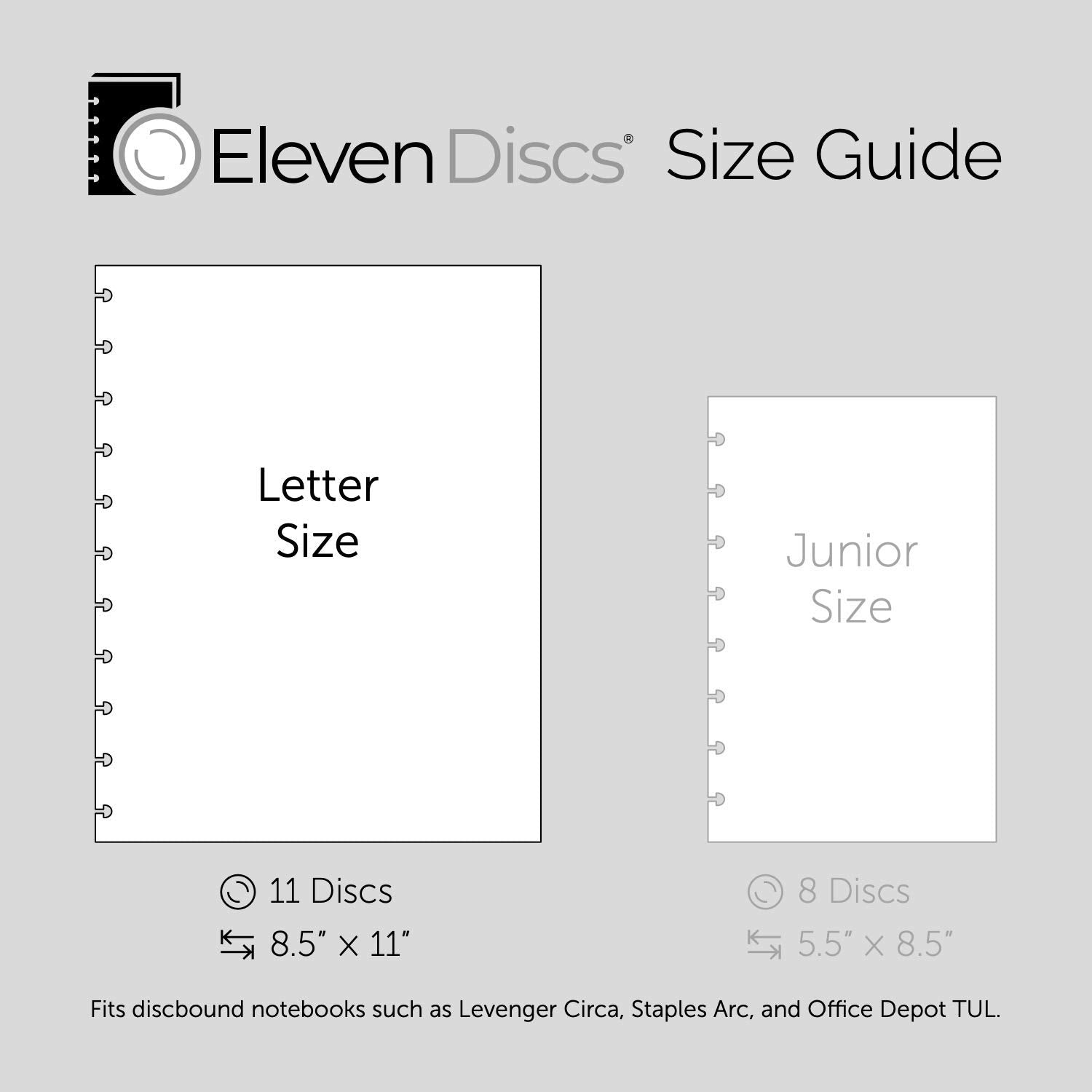 Classic Size Black Discbound Notebook Poly Covers, Compatible with Circa Midway & Classic Happy Planner (Set of 5)