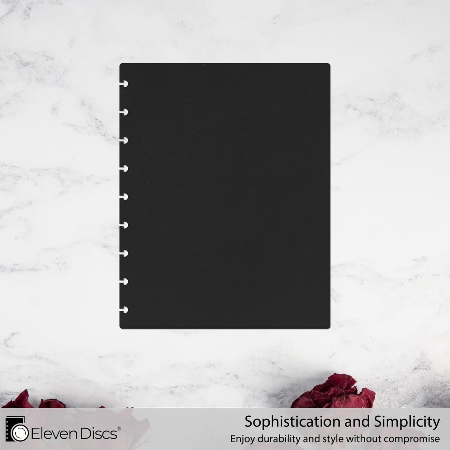 Classic Size Black Discbound Notebook Poly Covers, Compatible with Circa Midway & Classic Happy Planner (Set of 5)