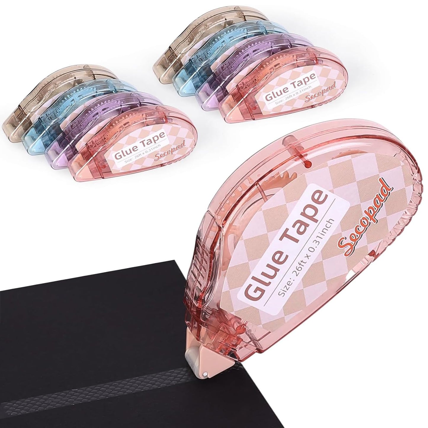 Scrapbook Tape, 4 Pack Double Sided Tape Roller for Crafts, Adhesive Glue Runner Scrapbooking Supplies Journaling School Office Teacher Supplies for Kids and Adults, 0.3IN x 26FT