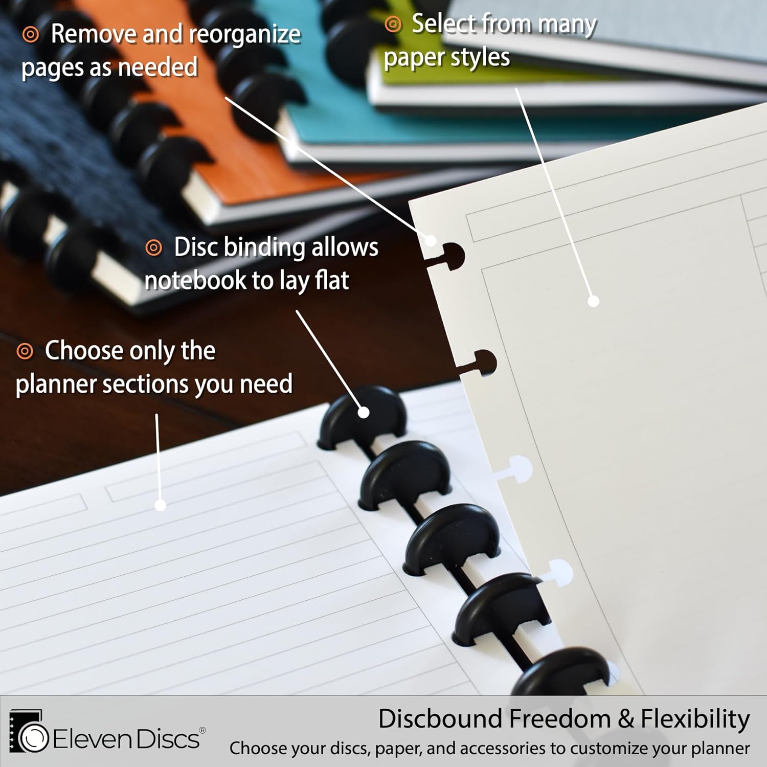 Classic Size Black Discbound Notebook Poly Covers, Compatible with Circa Midway & Classic Happy Planner (Set of 5)