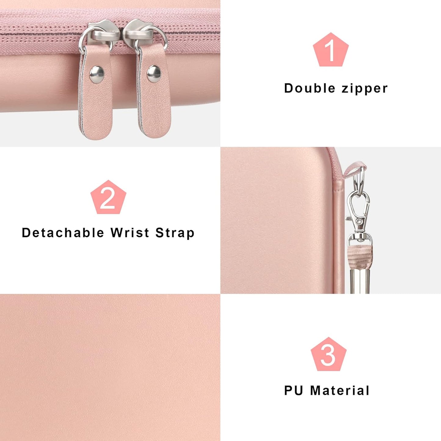 Canboc Hard Case for Canon Ivy 2/Canon Ivy/Canon Ivy CLIQ+2 CLIQ 2 CLIQ+ Mini Photo Printer Mobile Wireless Bluetooth Instant Camera Printer, Mesh Bag fit Photo Paper and Cable, Rose Gold