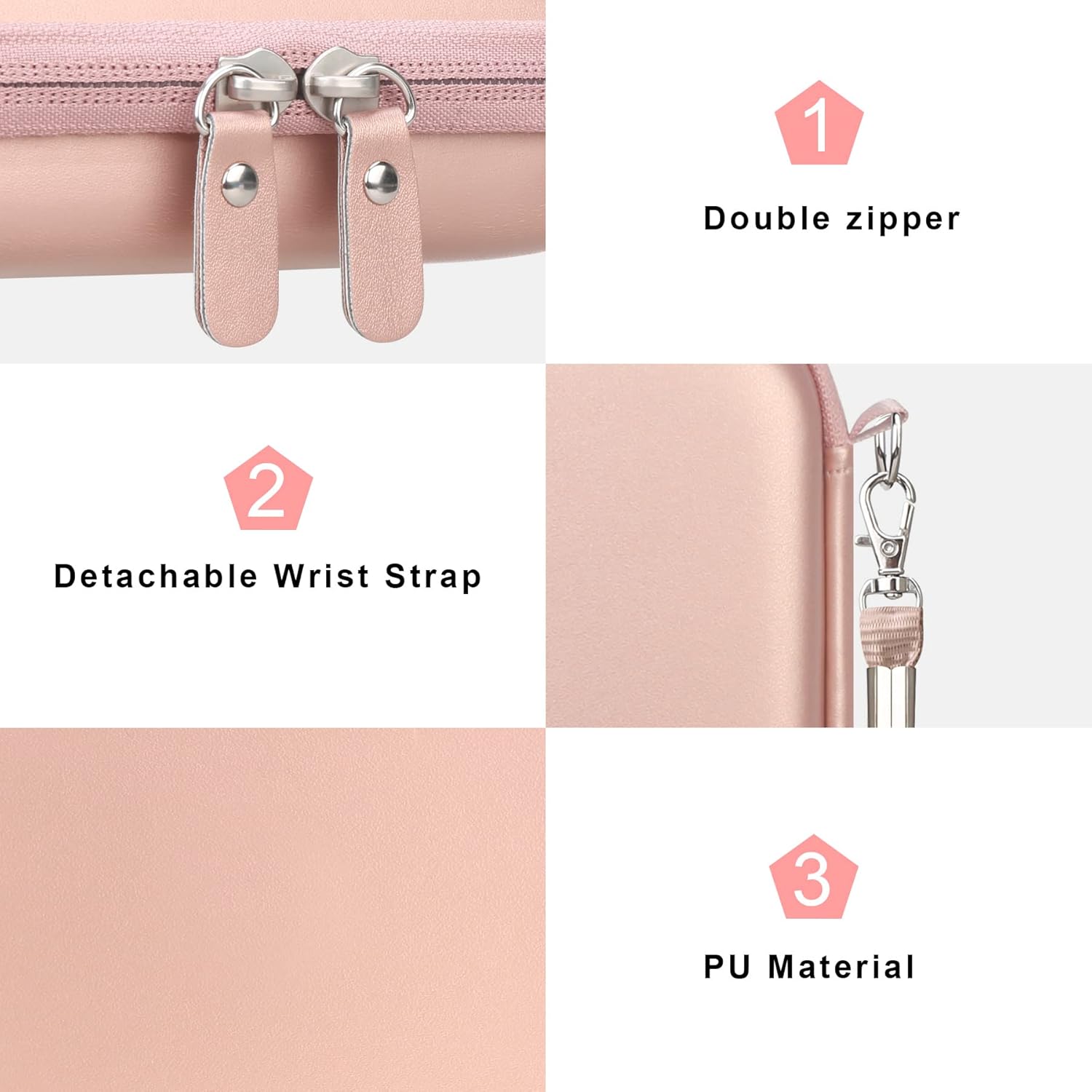 Canboc Hard Case for Canon Ivy 2/Canon Ivy/Canon Ivy CLIQ+2 CLIQ 2 CLIQ+ Mini Photo Printer Mobile Wireless Bluetooth Instant Camera Printer, Mesh Bag fit Photo Paper and Cable, Rose Gold