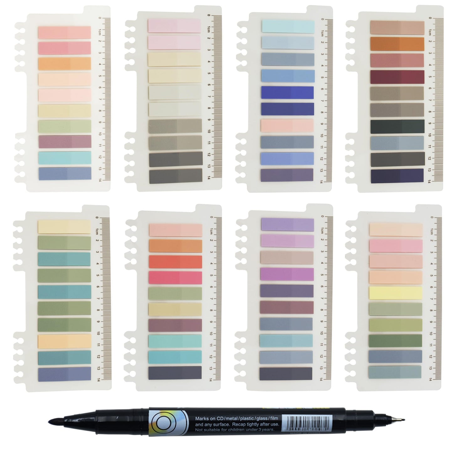 1600pcs Translucent Sticky Note Tabs, Morandi Page Markers for Annotating Books,Repositionable Book Flags Tabs Strip with Binders, Clear Sticky Notes,Page Tabs,Index Tabs