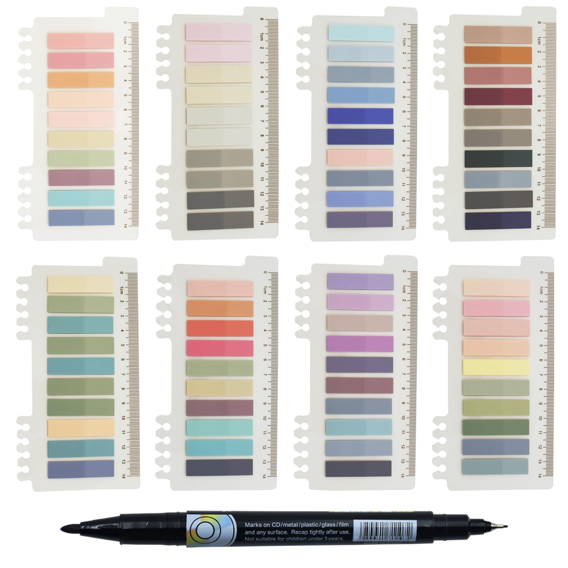 1600pcs Translucent Sticky Note Tabs, Morandi Page Markers for Annotating Books,Repositionable Book Flags Tabs Strip with Binders, Clear Sticky Notes,Page Tabs,Index Tabs