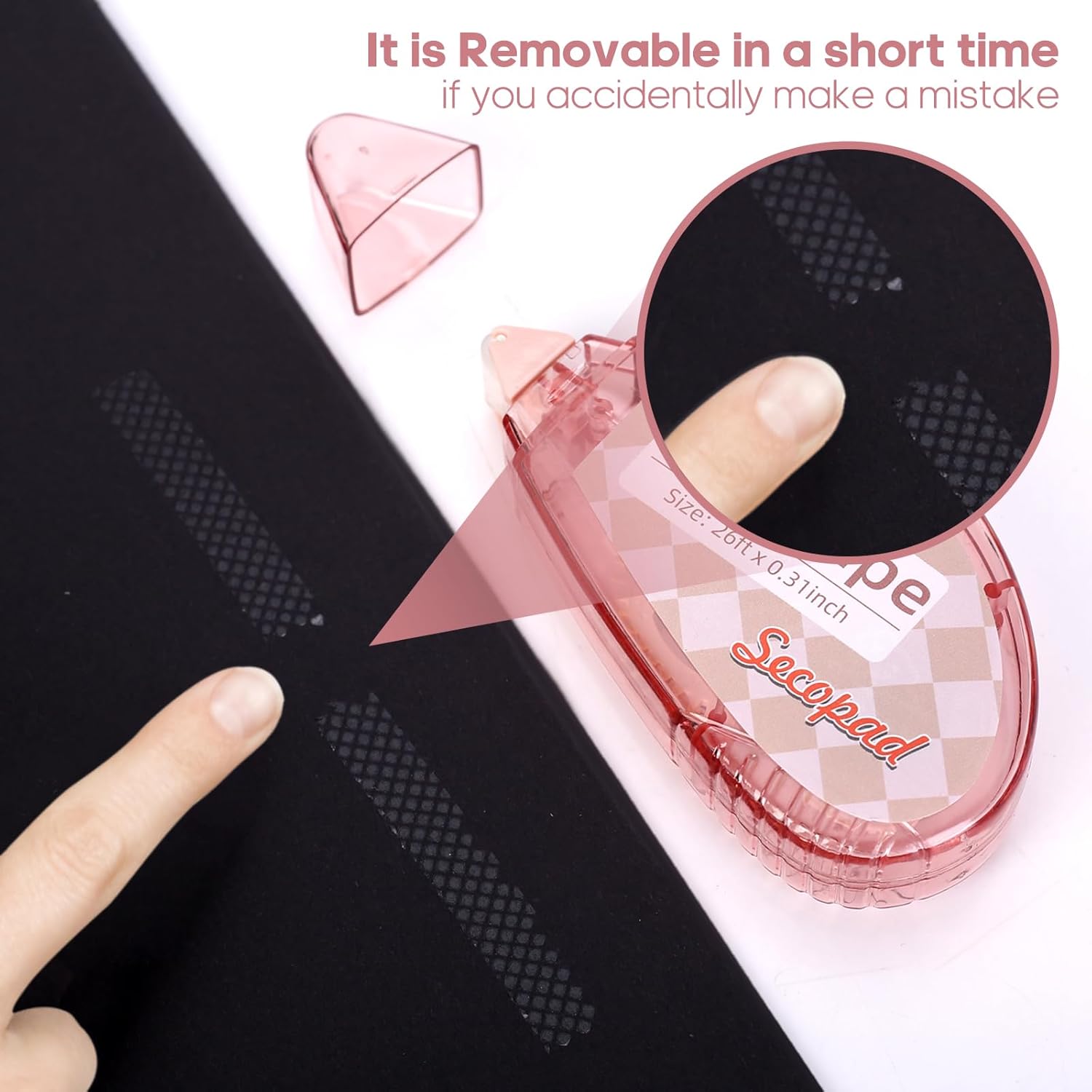 Scrapbook Tape, 4 Pack Double Sided Tape Roller for Crafts, Adhesive Glue Runner Scrapbooking Supplies Journaling School Office Teacher Supplies for Kids and Adults, 0.3IN x 26FT