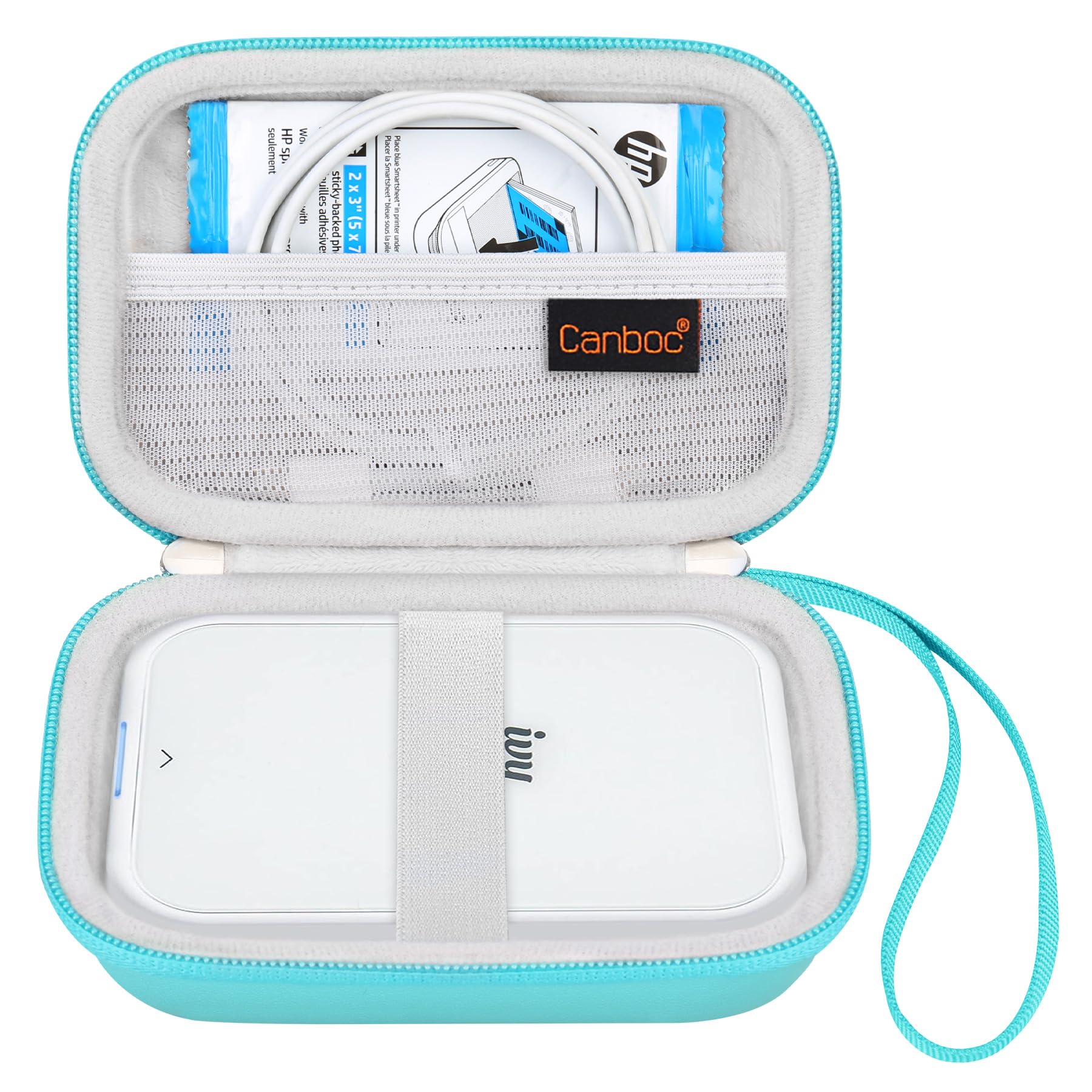 Canboc Hard Case for Canon Ivy 2/Canon Ivy/Canon Ivy CLIQ+2 CLIQ 2 CLIQ+ Mini Photo Printer Mobile Wireless Bluetooth Instant Camera Printer, Mesh Bag fit Photo Paper and Cable, Rose Gold