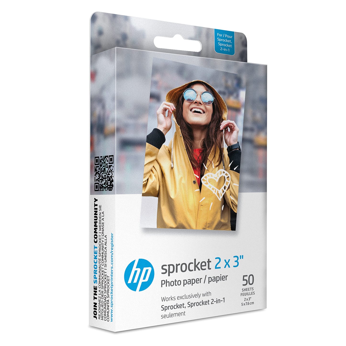 HP Sprocket 2x3" Premium Zink Sticky Back Photo Paper (100 Sheets) Compatible with HP Sprocket Photo Printers, Original Version.