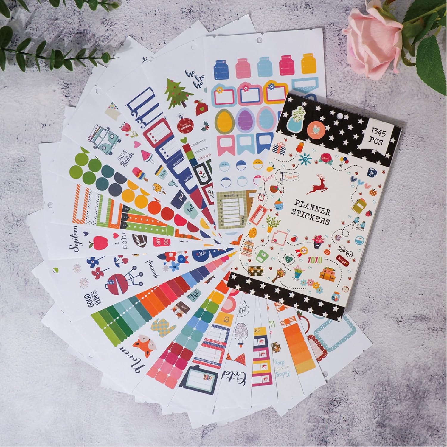 ARRLSDB Aesthetic Monthly Planner Stickers - 28 Sheets/1345 pcs - Daily Planner Accessories, Decorating Your Journals and Calendar