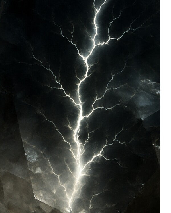 “Strike of Insight” – Black Fulgurite-Inspired Art