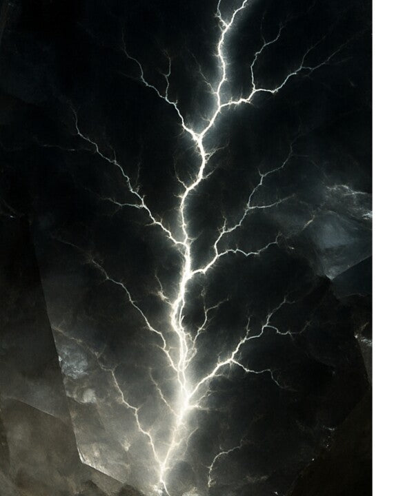 “Strike of Insight” – Black Fulgurite-Inspired Art