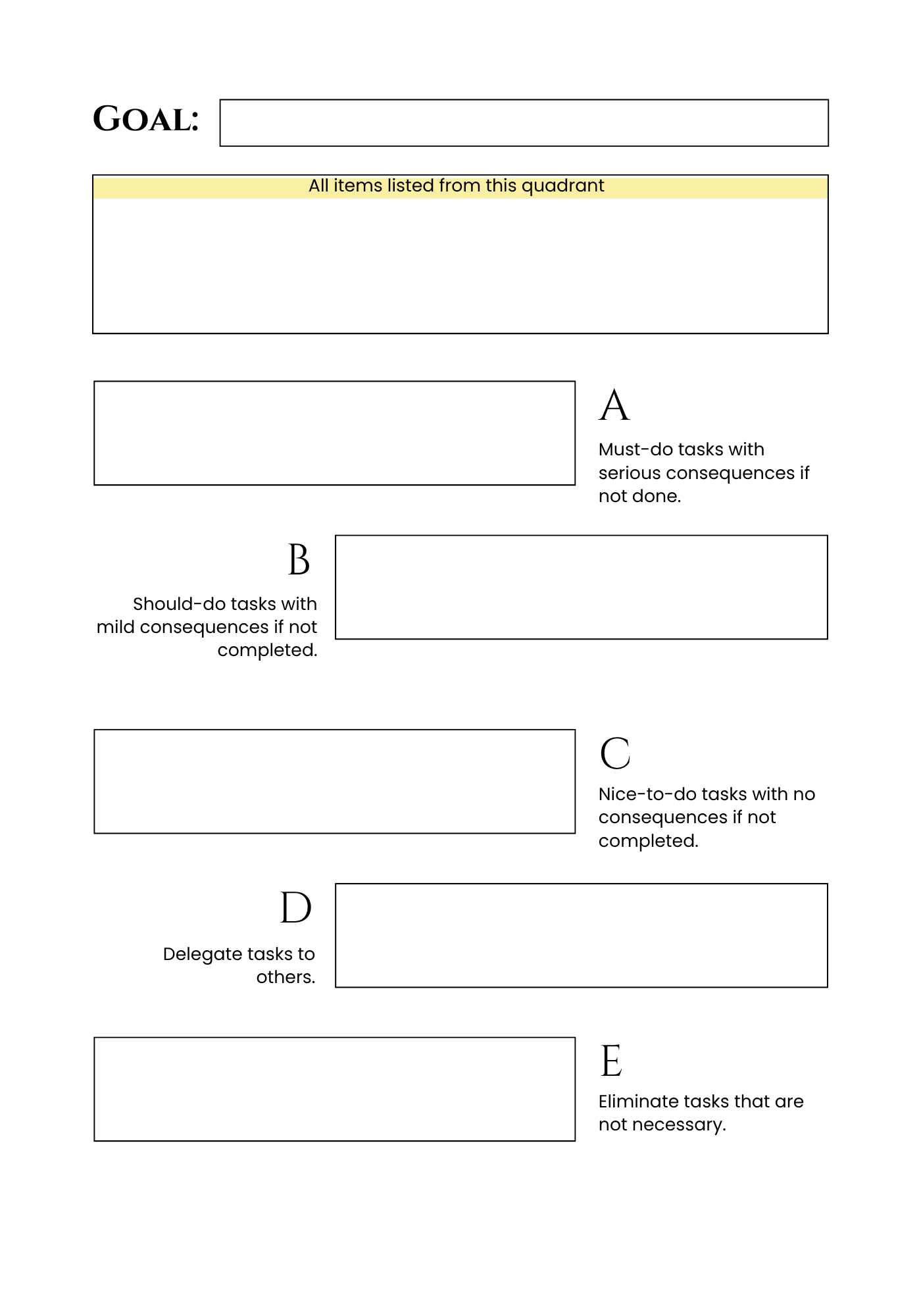 ABCDE Worksheet