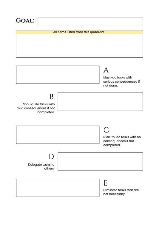 ABCDE Worksheet