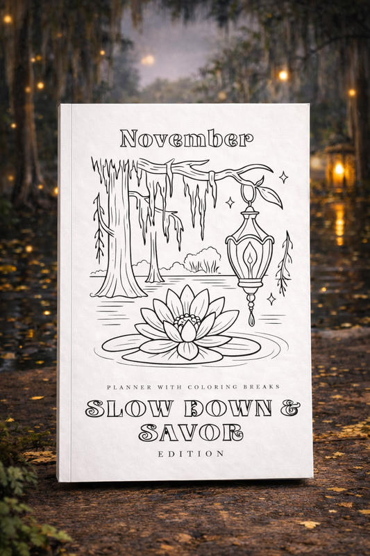 November Planner - Slow Down & Savor - Storybook Journeys - Hardcover