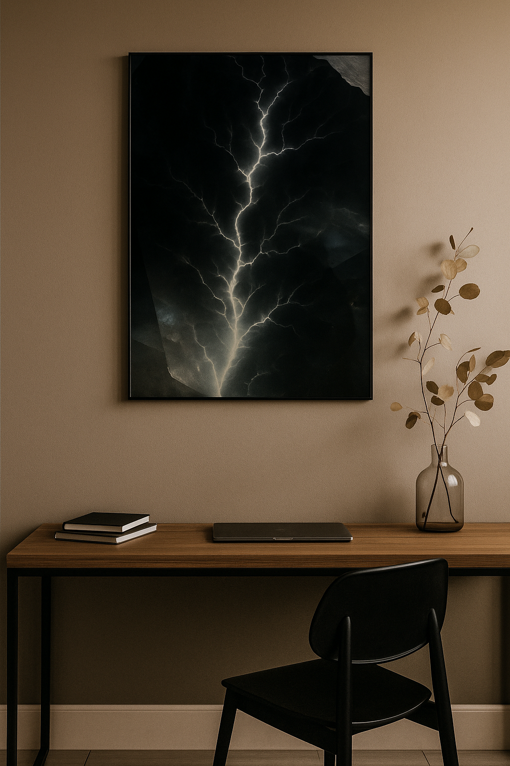 “Strike of Insight” – Black Fulgurite-Inspired Art